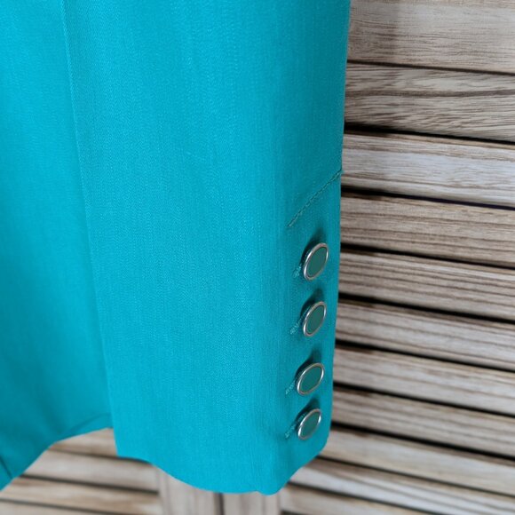 Larry Levine Cropped Pants with Button Accents Teal Size 18W NWT - Picture 3 of 14